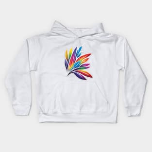 Vibrant Spectrum Feather Design No. 451 Kids Hoodie